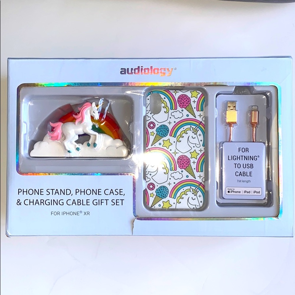 Phone stand , phone case & charging cable gift set